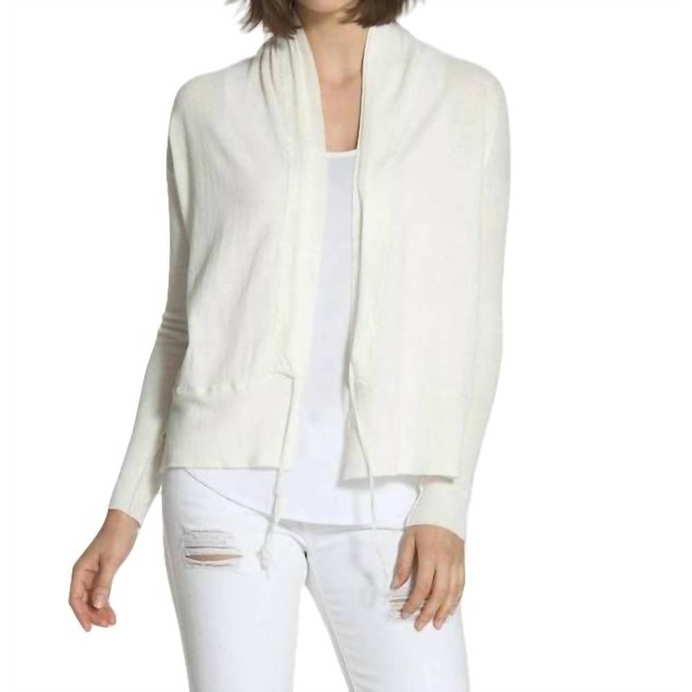 NEW LABEL+THREAD string tie cardigan in white